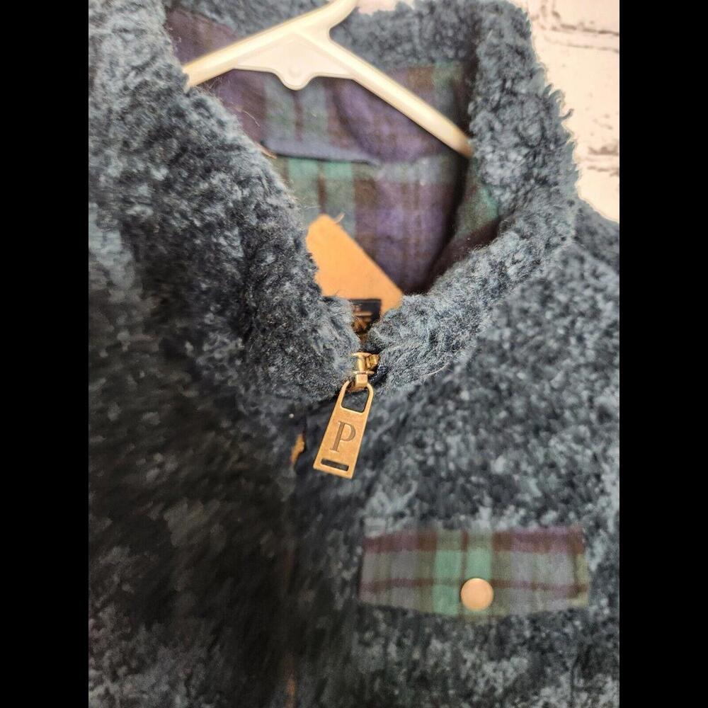 Pendleton Teal Teddy Jacket With Plaid Accent - image 2